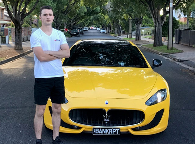 The Aussie bought a Maserati after trading bitcoin. 