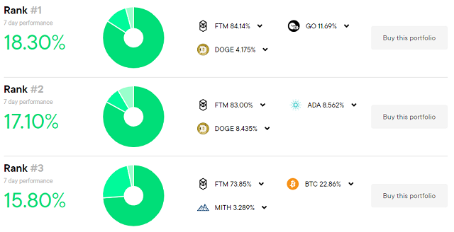 Select from many different cryptocurrencies. 